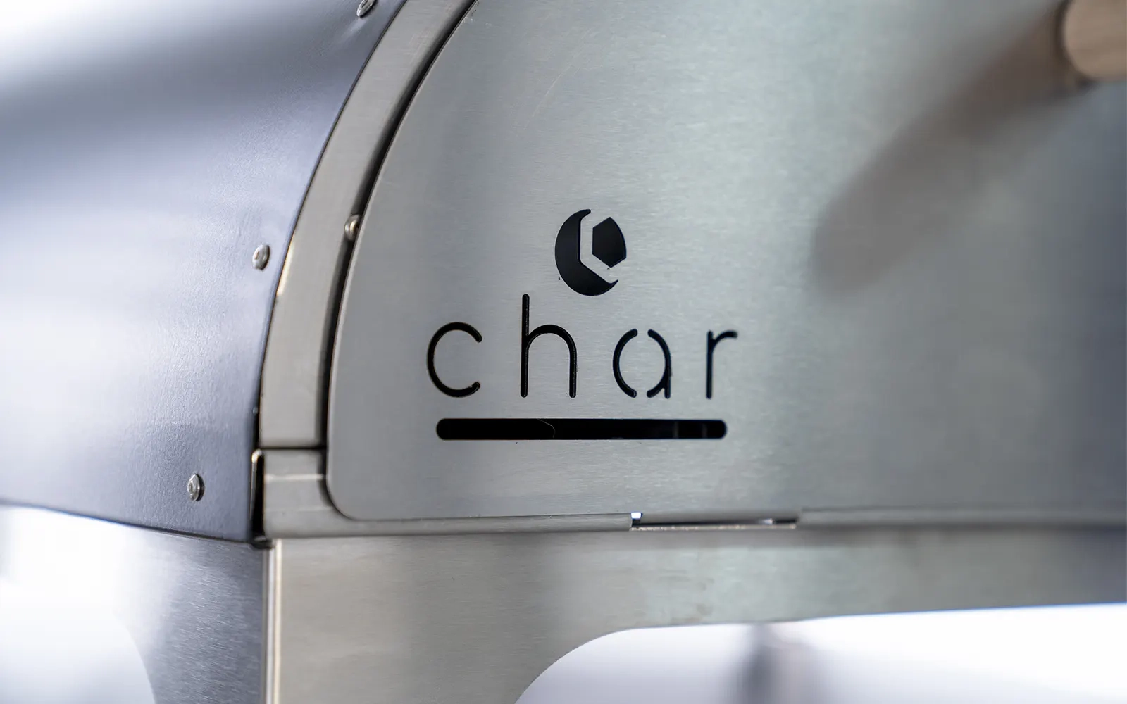 Close-up of logo on The No.16 pizza oven