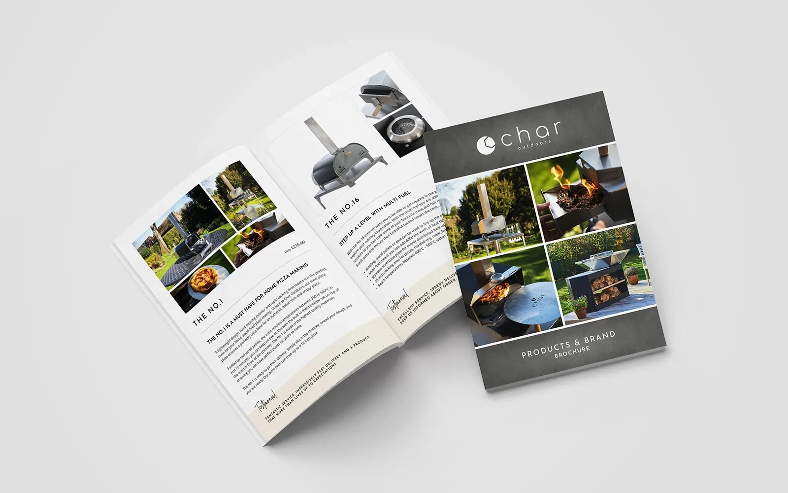 An open page of the brochure with the cover placed on top